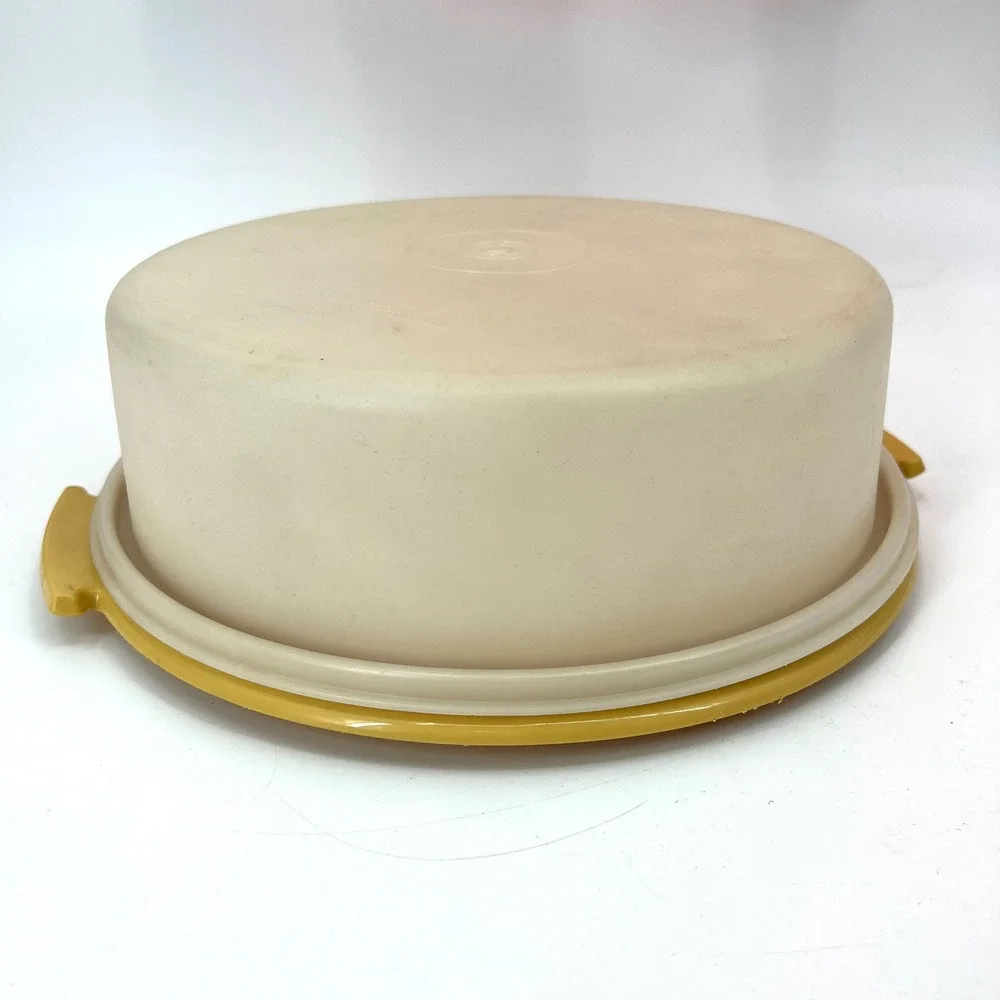 Vintage Tupperware Pie Keeper Cake Potluck‎ Mustard Yellow MCM Retro Kitchen